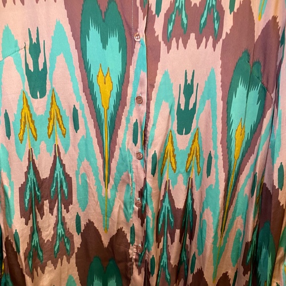 NWT Dixie Collection Italy Women’s abstract colorful blouse sz L - Picture 3 of 8